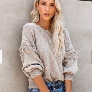 Vici Dolls Wanderer Cotton Fringe Sweater